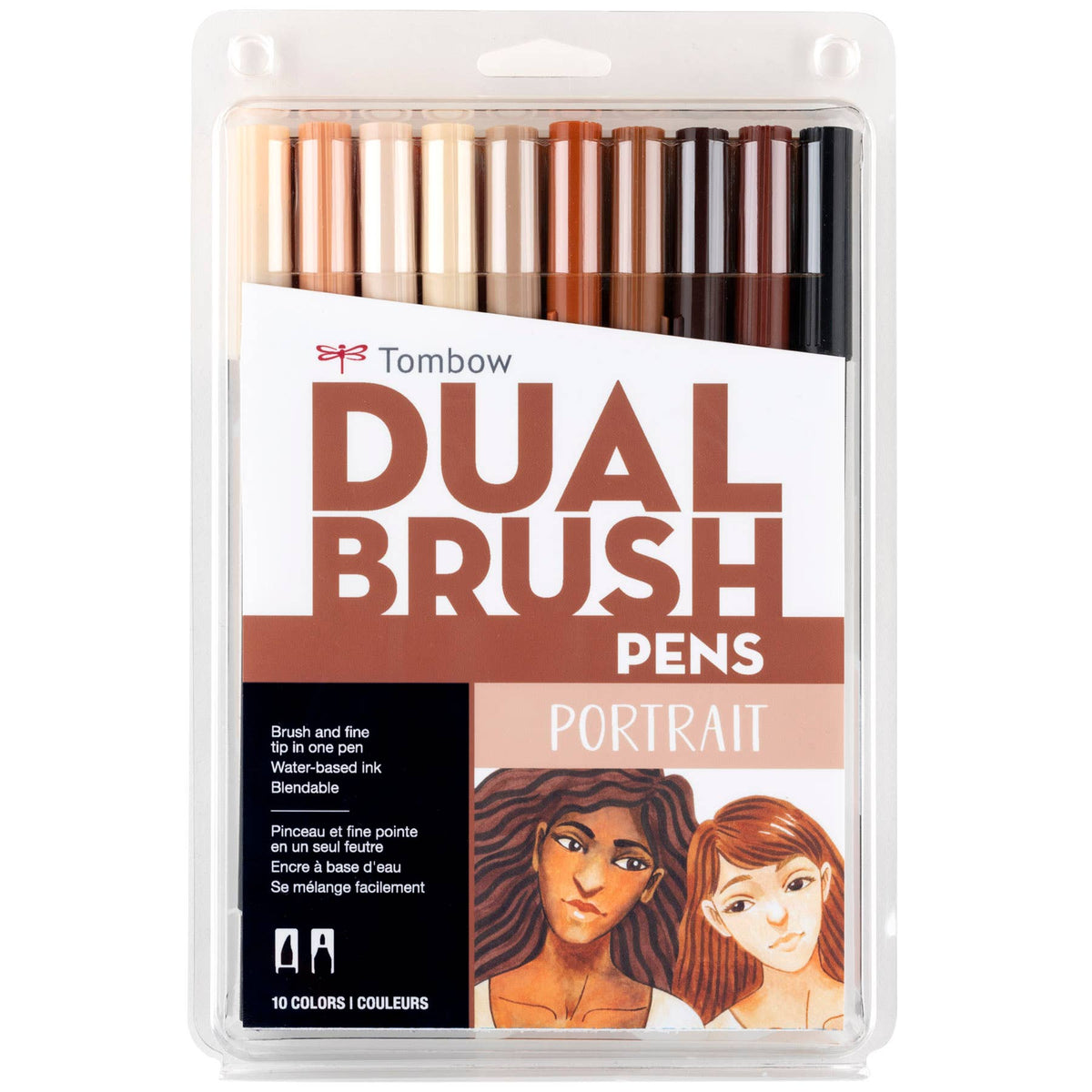 Dual Brush Pen Art Markers, Neutral Palette, 20-Pack