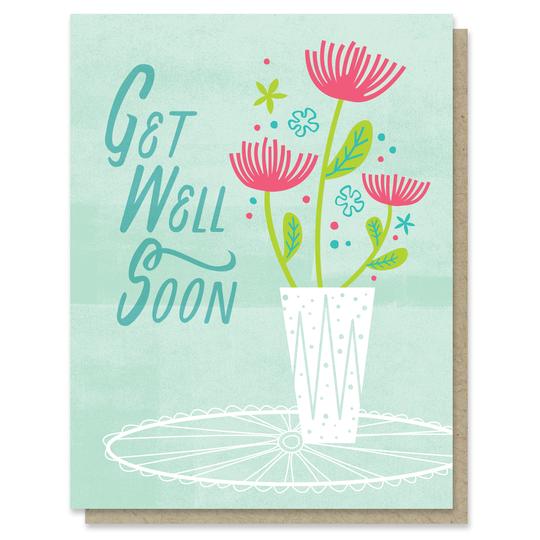 Blue Floral Get Well Soon Card – Mutual Adoration + POST